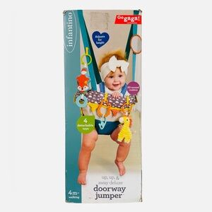 Infantino Go Gaga Collection Up Up & Away Deluxe Doorway Baby Jumper Multicolor